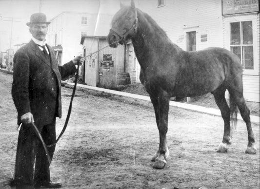 Homme et cheval.