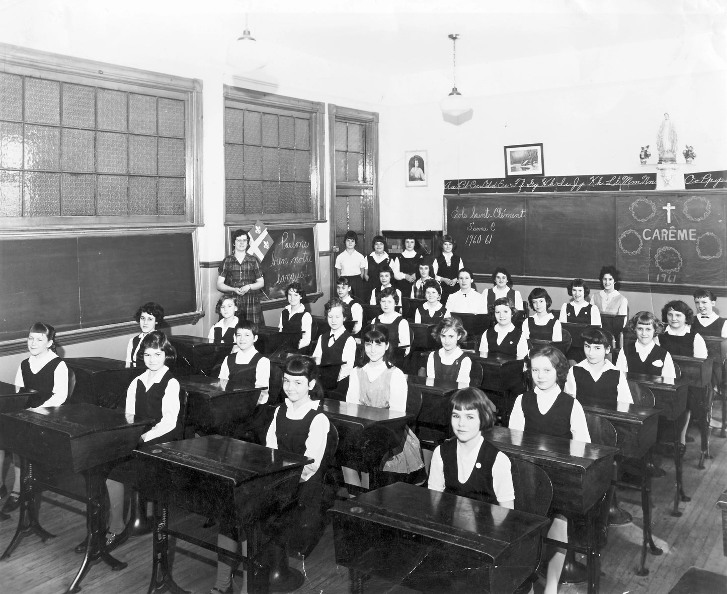 Classe de 5e année C de l'école Saint-Clément, 1961