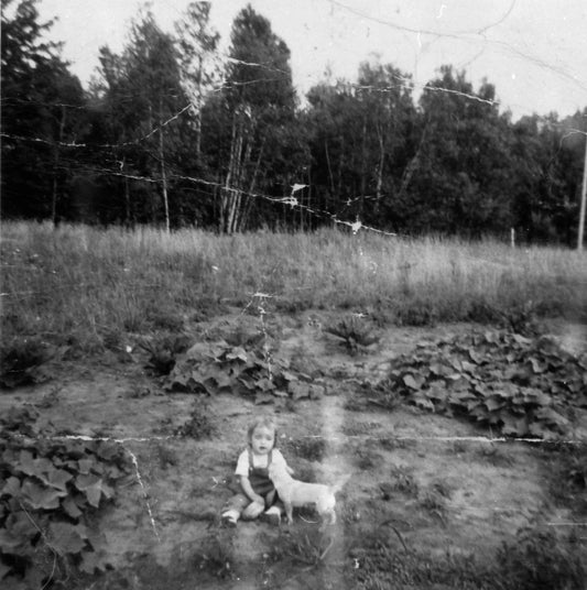 Portrait d'un enfant avec son chien