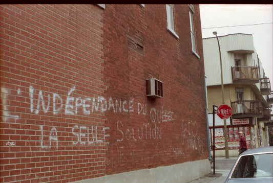 Mur graffité du triplex au coin sud-ouest des rue Cuvillier et Sainte-Catherine E.