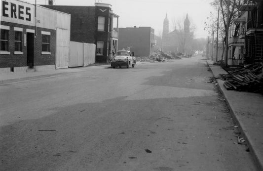 Rue Curatteau durant les premières démolitions.