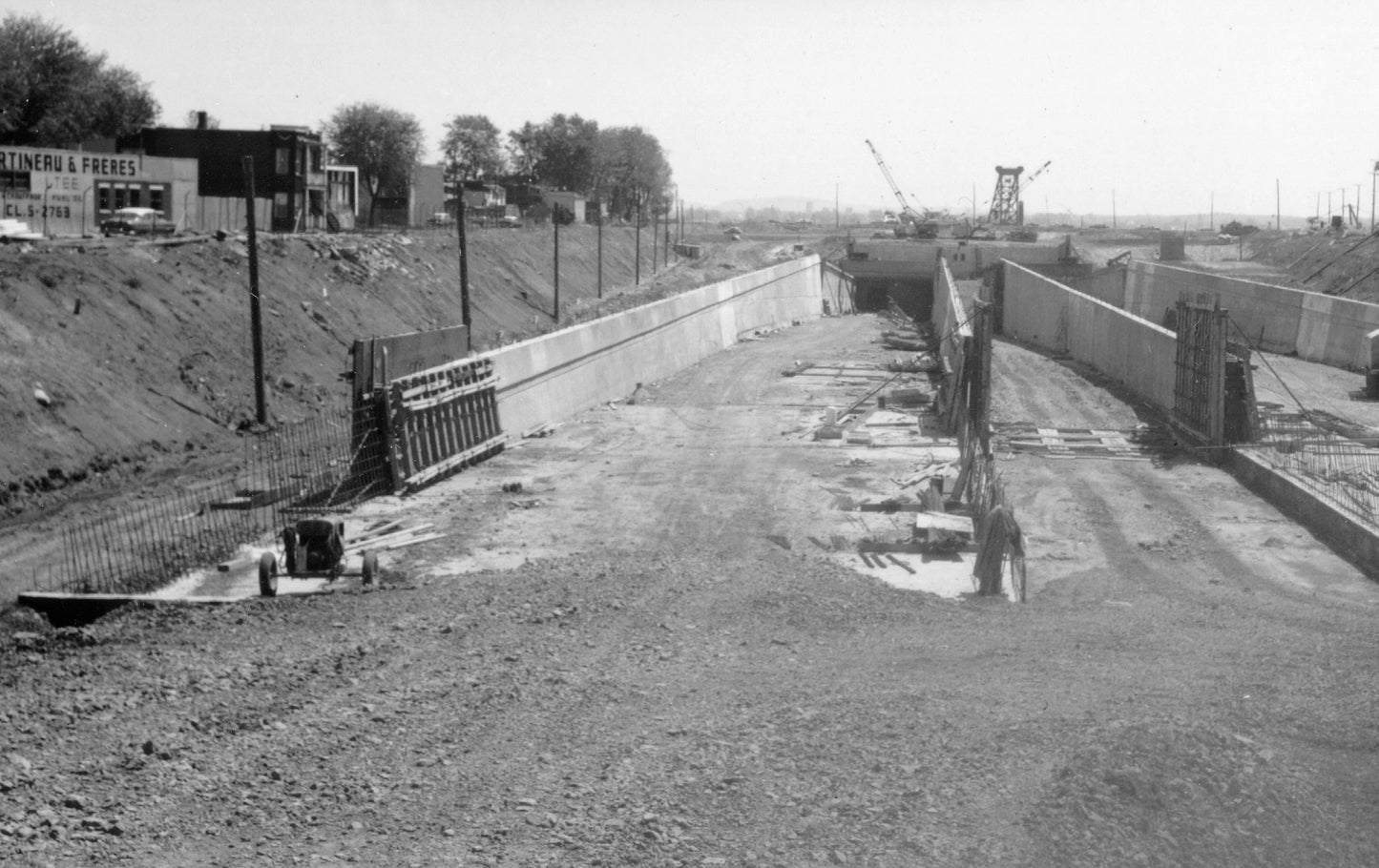 Entrée sud du tunnel Hippolyte-Lafontaine en construction