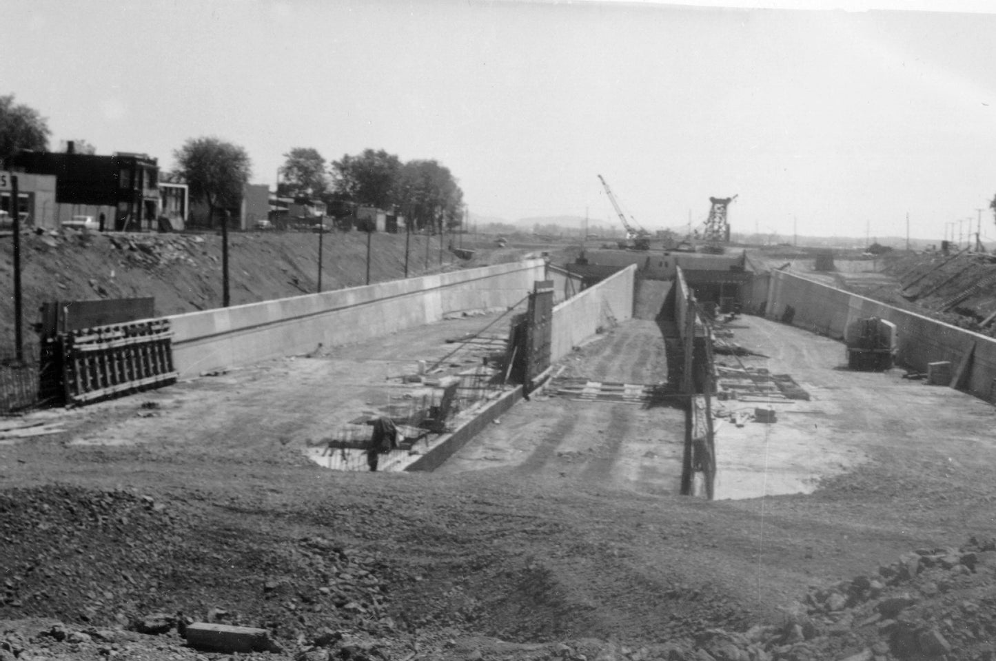 Entrée sud du tunnel Hippolyte-Lafontaine en construction